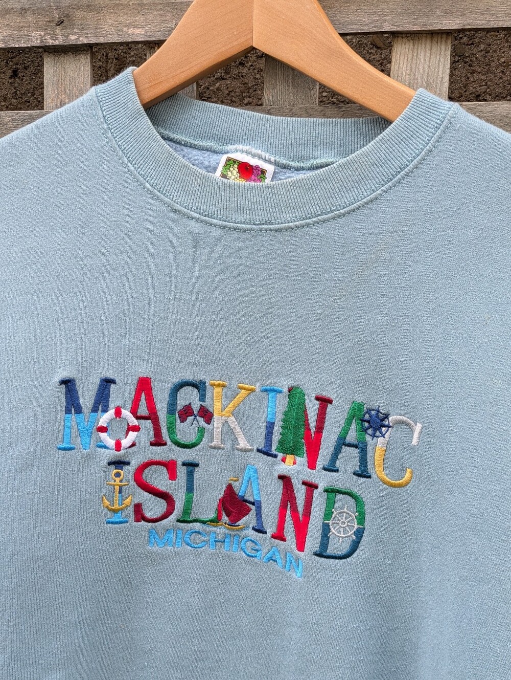 Vintage Y2K Mackinac Island Michigan Crewneck Sweatshirt Adult Large Cottagecore